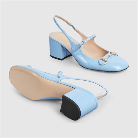 gucci girls patent horsebit shoe|Women's Horsebit pump in light blue patent leather.